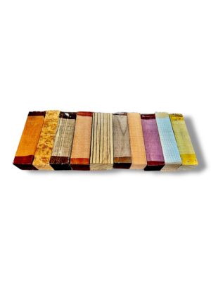 padauk, thuya burr, amazaque, mahogany, zebrano, walnut, pearwood, purpleheart, ash, satinwood