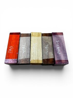 padauk, walnut, oak, walnut, purpleheart