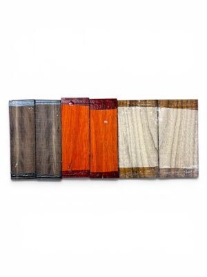 walnut, padauk, wenge, maple, purpleheart, amazaque