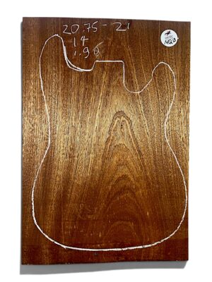 African Mahogany 1 piece body blank 20.75-21" x 14" x 1.9" - MQ13