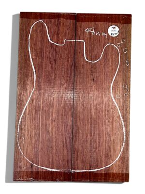 Purpleheart Body Blank - 21" x 7" x 48mm ( 2 pieces ) - PHW1 wormy
