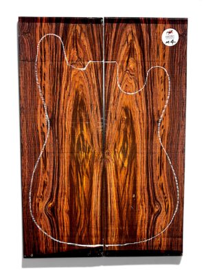 Exhibition Grade Mexican Cocobolo Rosewood Guitar Top – Bookmatched Pair ( M4 )