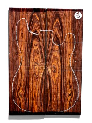 Exhibition Grade Mexican Cocobolo Rosewood Guitar Top – Bookmatched Pair ( M3 )