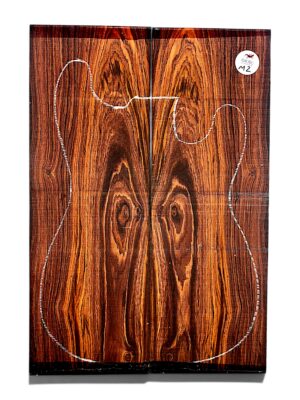 Exhibition Grade Mexican Cocobolo Rosewood Guitar Top – Bookmatched Pair ( M2 )