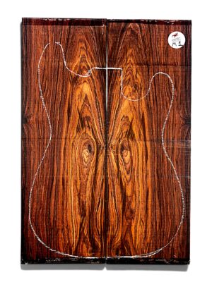 Exhibition Grade Mexican Cocobolo Rosewood Guitar Top – Bookmatched Pair ( M1 )