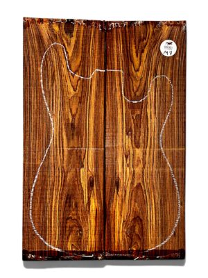 Exhibition Grade Mexican Cocobolo Rosewood Guitar Top – Bookmatched Pair ( M7 )
