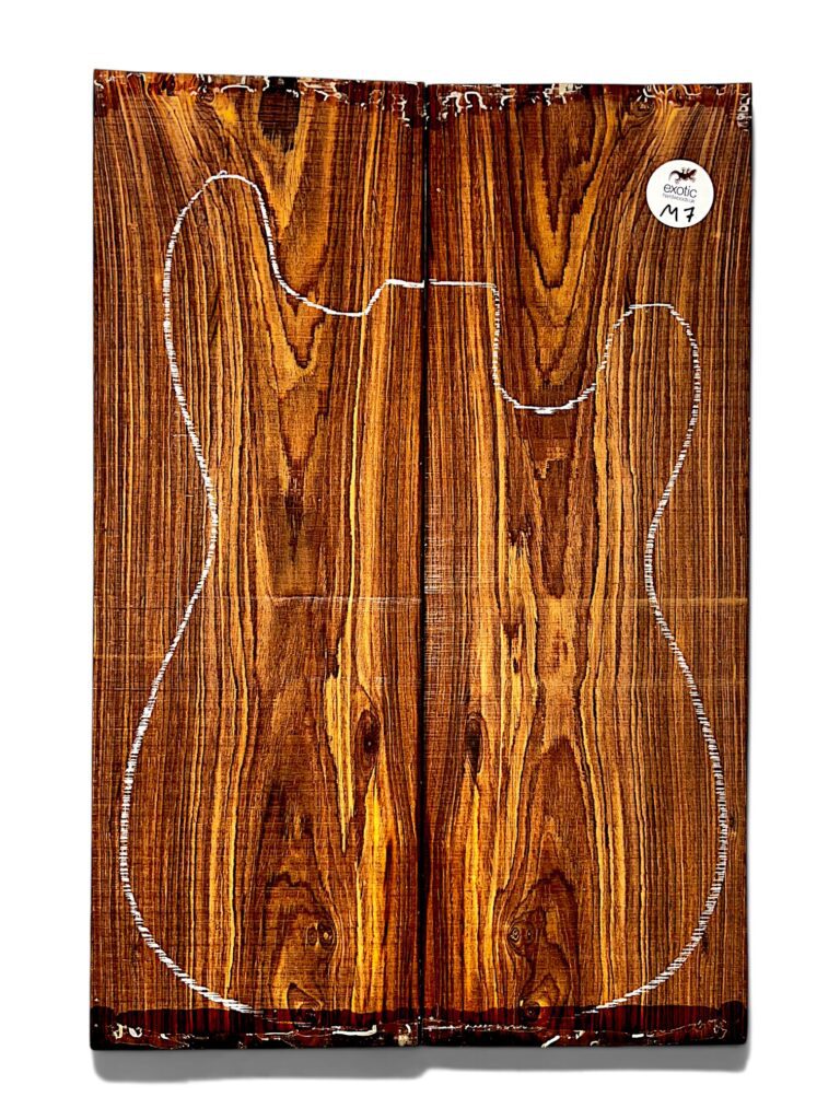 Exhibition Grade Mexican Cocobolo Rosewood Guitar Top – Bookmatched Pair ( M7 )