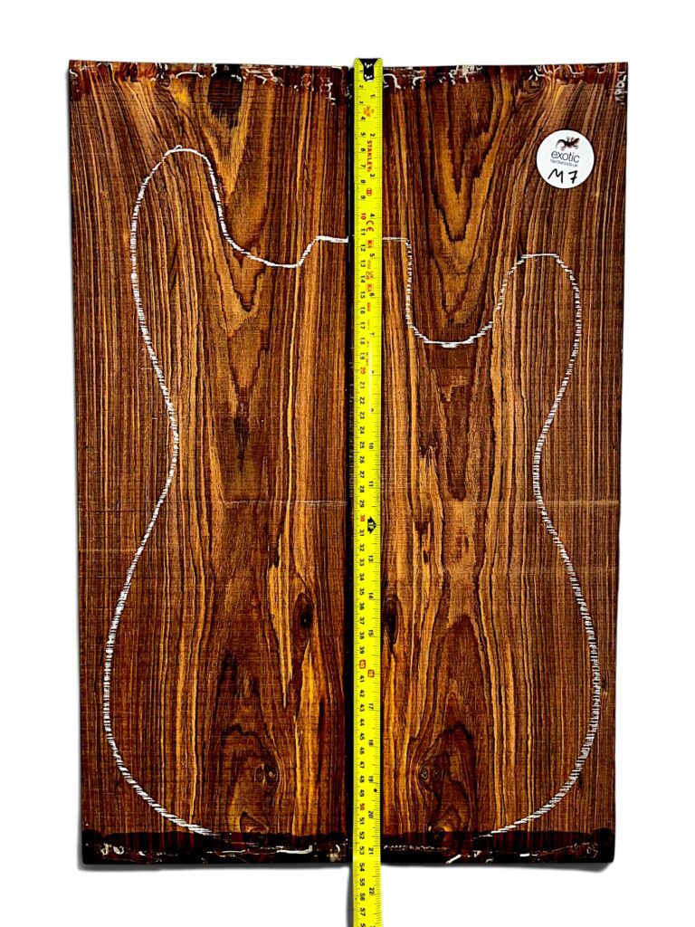 Exhibition Grade Mexican Cocobolo Rosewood Guitar Top – Bookmatched Pair ( M7 ) - Image 2