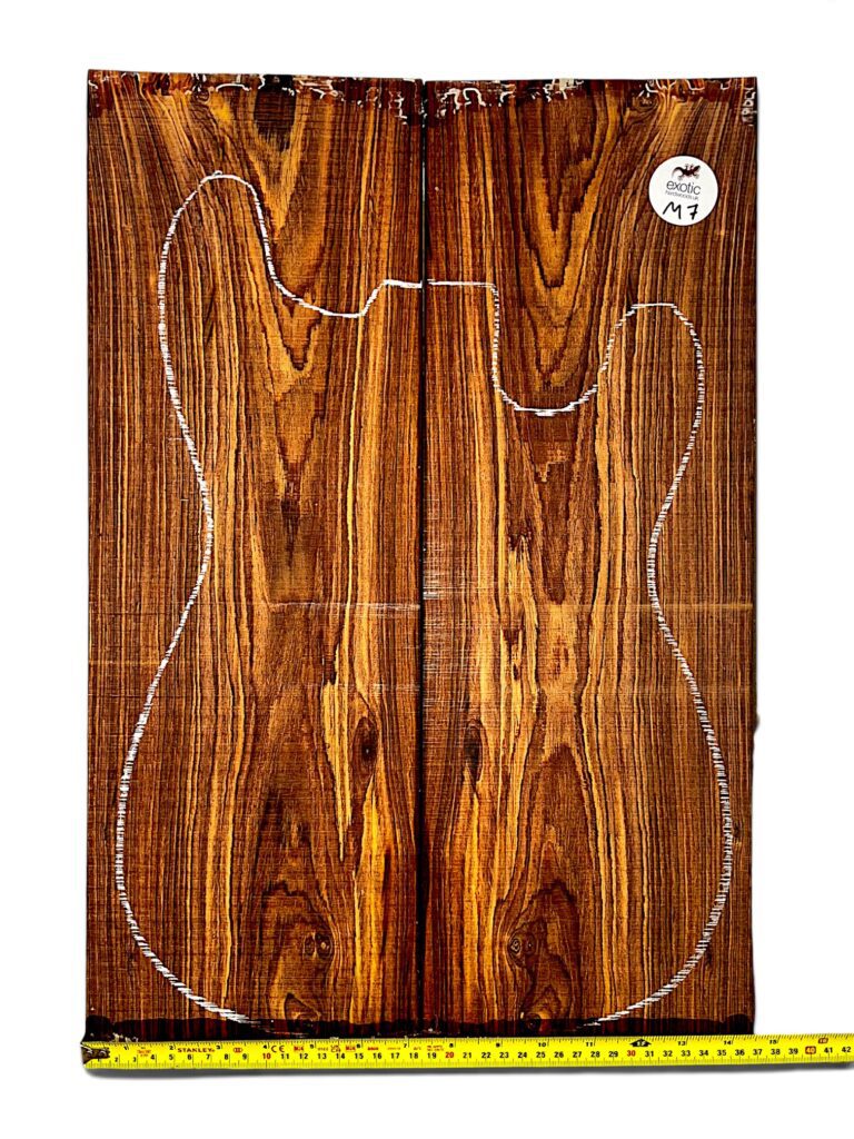 Exhibition Grade Mexican Cocobolo Rosewood Guitar Top – Bookmatched Pair ( M7 ) - Image 3