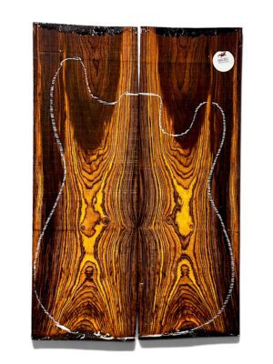 Exhibition Grade Mexican Cocobolo Rosewood Guitar Top – Bookmatched Pair ( M9 )