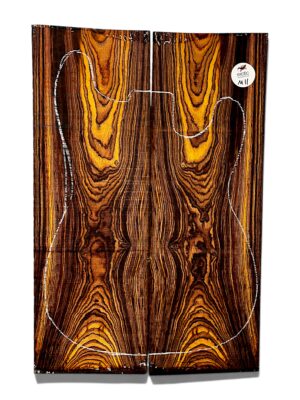 Exhibition Grade Mexican Cocobolo Rosewood Guitar Top – Bookmatched Pair ( M11 )