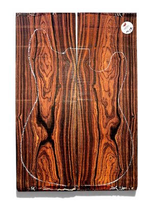 Exhibition Grade Mexican Cocobolo Rosewood Guitar Top – Bookmatched Pair ( M14 )