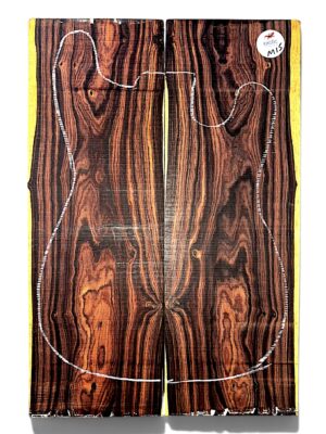 Exhibition Grade Mexican Cocobolo Rosewood Guitar Top – Bookmatched Pair ( M15 )