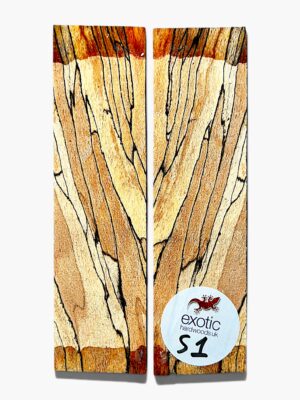 Spalted Beech Knife Scales – Bookmatched Pair ( S1 )
