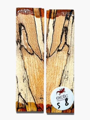 Spalted Beech Knife Scales – Bookmatched Pair ( S8 )